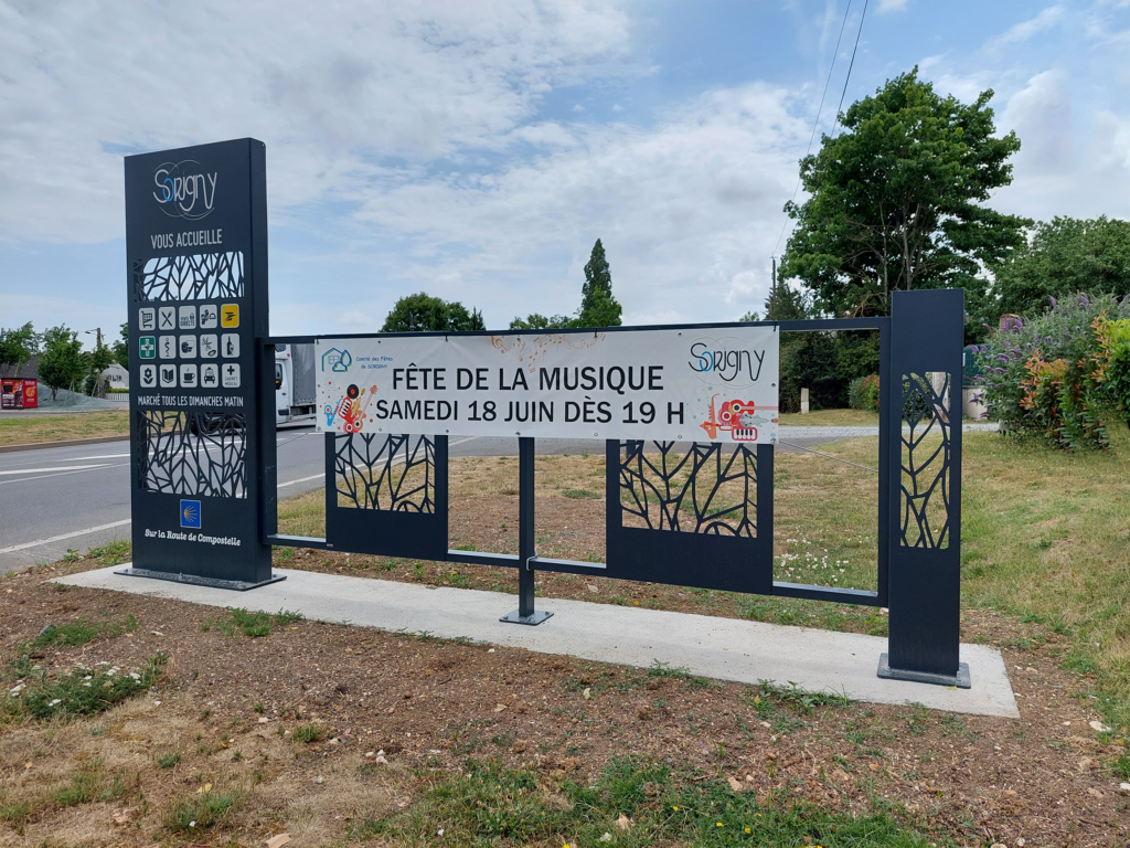 Signalétique porte bâche d'entrée de ville