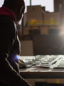 Atelier béton, préparation du nuancier