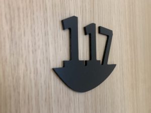 Signalétique Numéro de salle en pvc expansé noir
